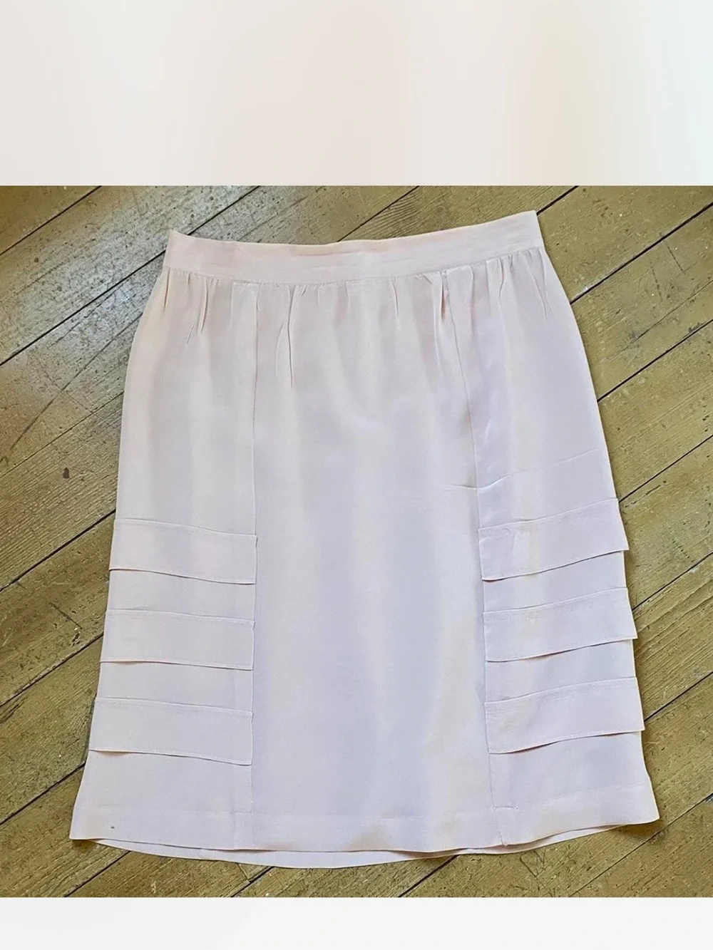 Palest nude pure silk skirt